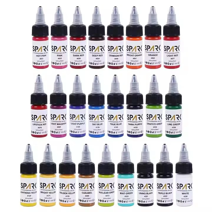 50 barevných sad Spark Velkoobchodní organický nejlepší pigment 1 oz 30 ml jednorázového profesionálního make -upu dočasného inkoustu tetování