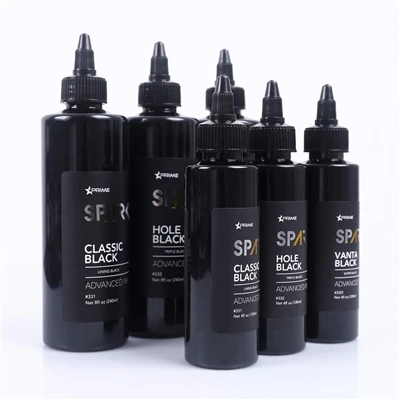 Tetovací inkoust SPARK Black Series: Profesionální sada tří barev pro přesnos...