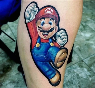 Mario Bross Tattoo Hotovo od @ nacho_serrano_2012 Z Argentiny s #sparktridge ...