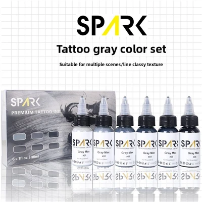 Profesionální vlastní permanentní tetovací inkoust sada 30ml/1oz Spark Grey Pigment Kit Organic pro umělce
