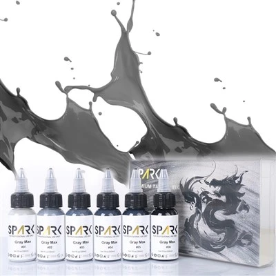 Profesionální Spark Grey Tattoo Ink Set 30ml/1oz Organic Liquid Pigment Set Artist Custom Permanent Make -up inkoust