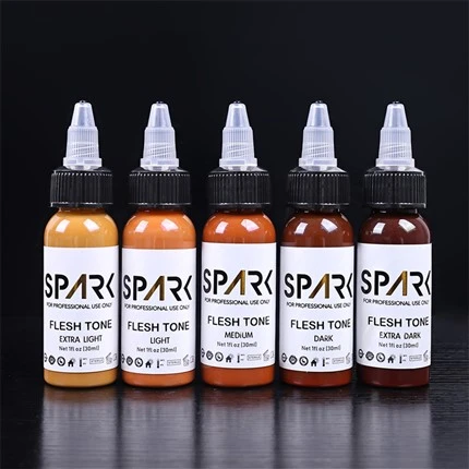 Sada barev pleti 1OZ 5 kusů bezolovnatý tetovací inkoust Spark Tattoo Ink Profesionální krycí nátěry tetovacího inkoustu na míchání a kosmetická tetování