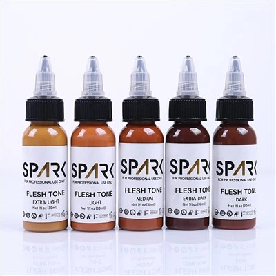 Spark Tattoo Ink Professional 1 oz tón pleti Tetování Inkousty pro barevný portrét masové tóny pleti Color Tattoo Kit