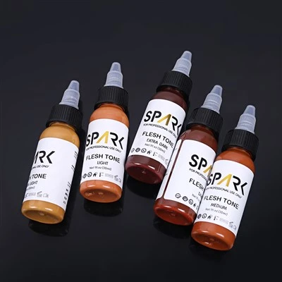 Spark Tattoo Ink Skin Color Set 1oz 5 kusů pro zakrývání pro míchání kosmetických tetování krásy a osobní péče