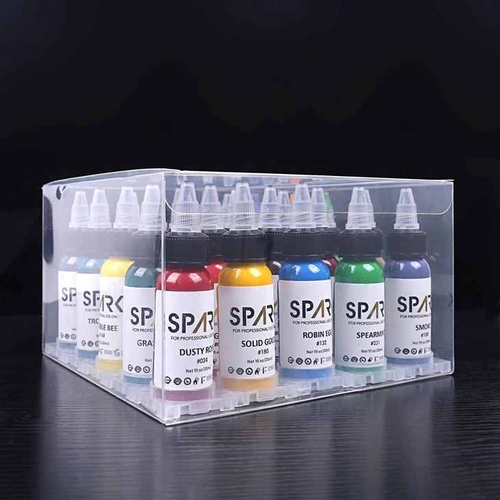Spark 25 lahví tetování Ink Set 1 oz 30 ml 25 Počítejte každou sadu 66 barev na výběr