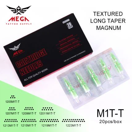 2020 Nejlepší texturované tetovací patrony Kazeta s dlouhou tetovací jehlou pro tetování0,35 mm