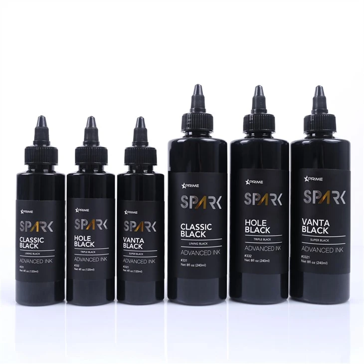 8OZ Black Ink Series Hole Black Triple Black Spark Tattoo Ink Bezolovnatý tetovací inkoust
