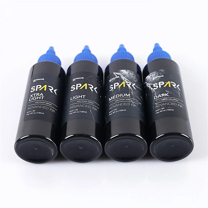 Sada vysoce kvalitních tetovacích inkoustů Gray Wash Spark Professional