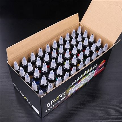 50 sad barev Sada prémiových tetovacích inkoustů Spark Tattoo Supply