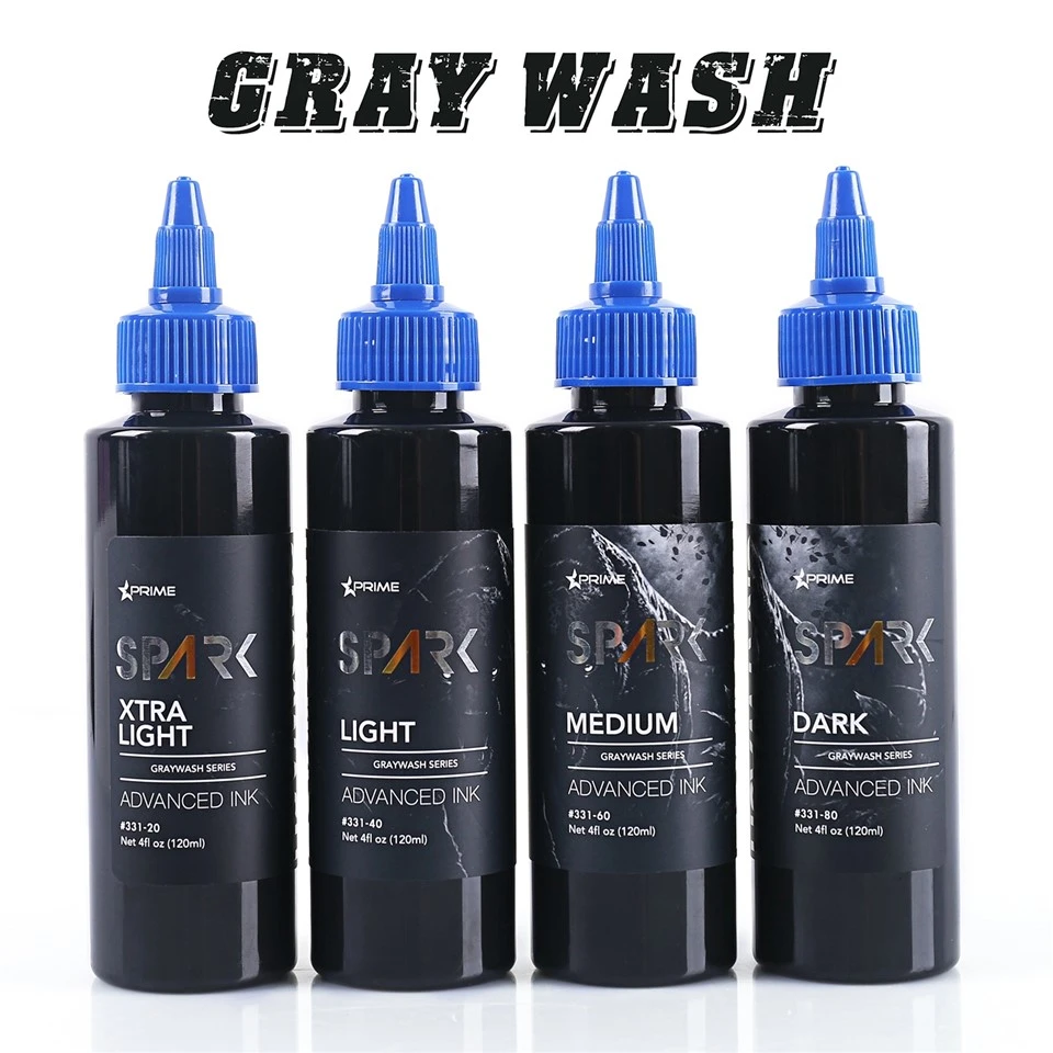 Sada lahví Spark Graywash Tattoo Ink - 4 Oz