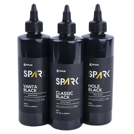 Tattoo Ink 8 Oz Super Black Black Ink Series Sada tetovacích inkoustů Vanta Black Spark Tattoo Ink